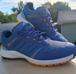 Adidas EQT Primegreen Spikeless Golf Shoes in Crew Blue and Crew Yellow Size 10
